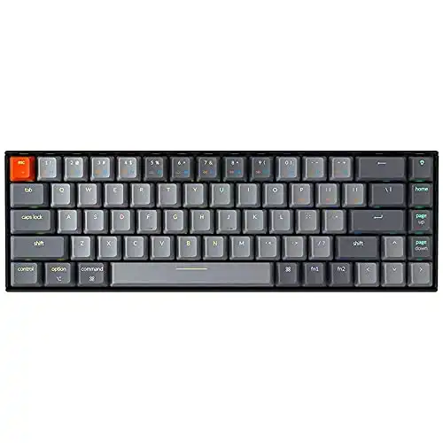 Keychron K6 Mechanical Keyboard 65% Compact 68 Key Wireless Gaming Keyboard, RGB Backlight Bluetooth 5.1/Wired